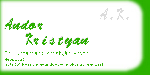 andor kristyan business card