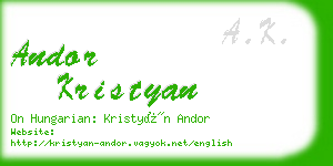 andor kristyan business card